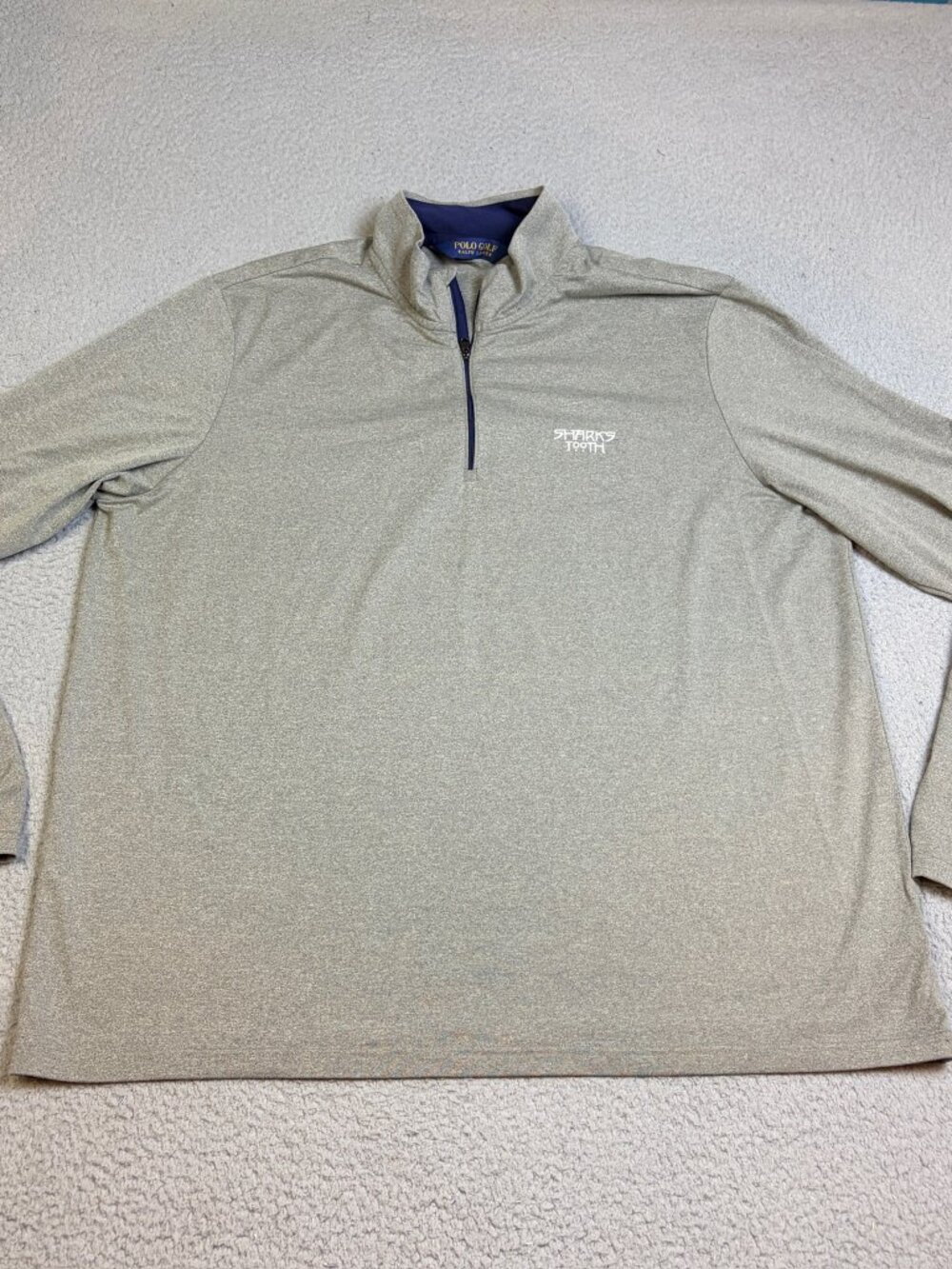Polo Ralph Lauren Golf Quarter Zip Sweatshirt Mens XXL Gray Sharks Tooth Logo